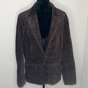 Jones New York Sport Brown velvet blazer jacket Sz XXL